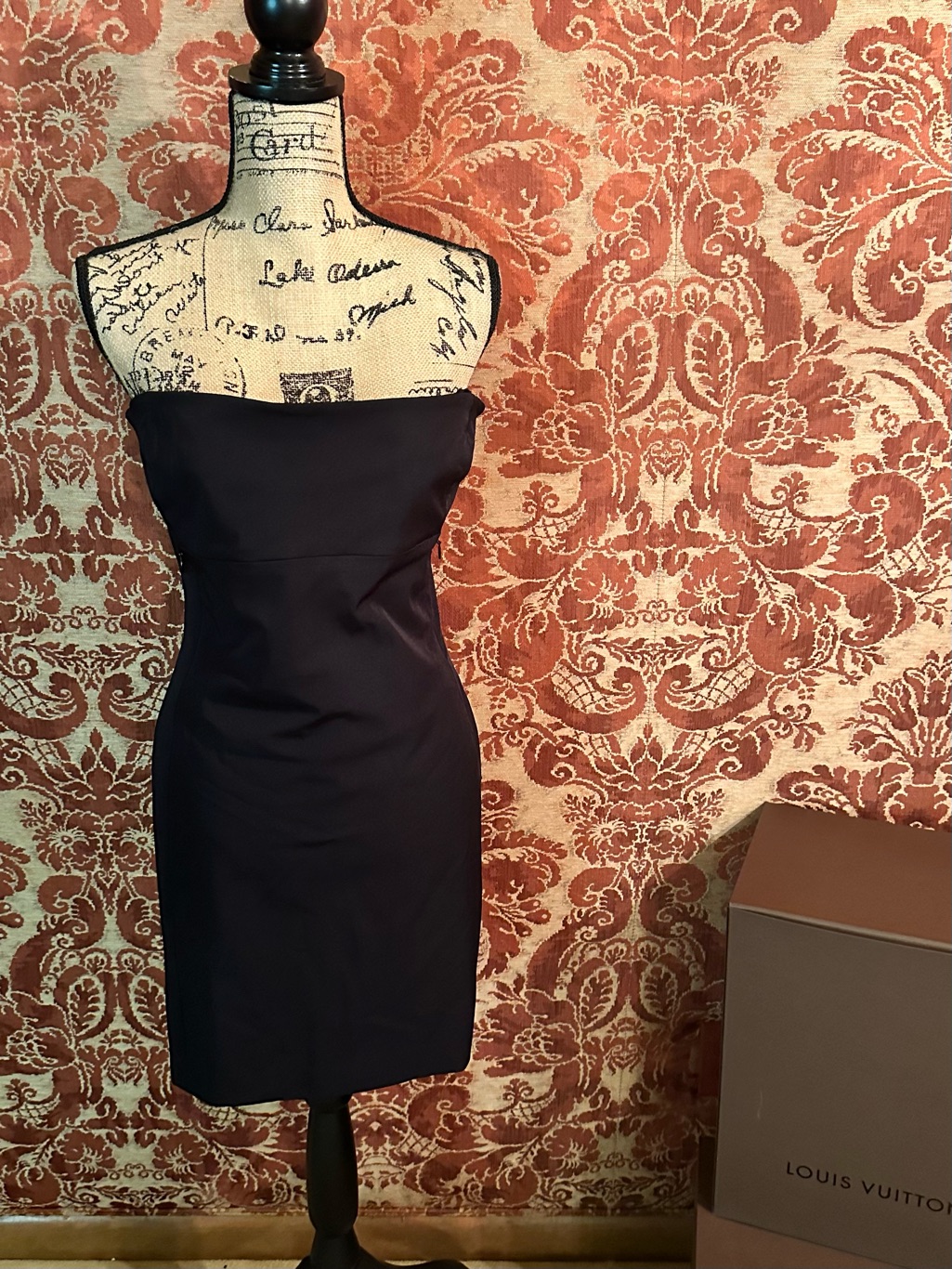 Ralph Lauren Black Strapless Sheath Dress, Vintage